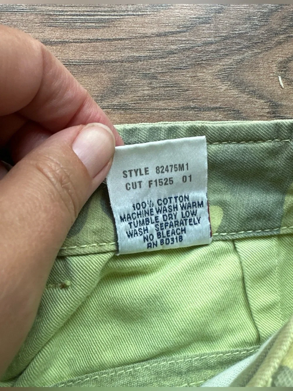 Vintage Y2K Lucky Brand Dungarees Camo Pants Made in USA Women 8 /28 Retro Green